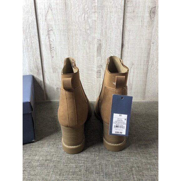 Universal Thread Womens Boots Size 11 Cognac Brown Linda Ankle Bootie Slip On - Picture 3 of 8